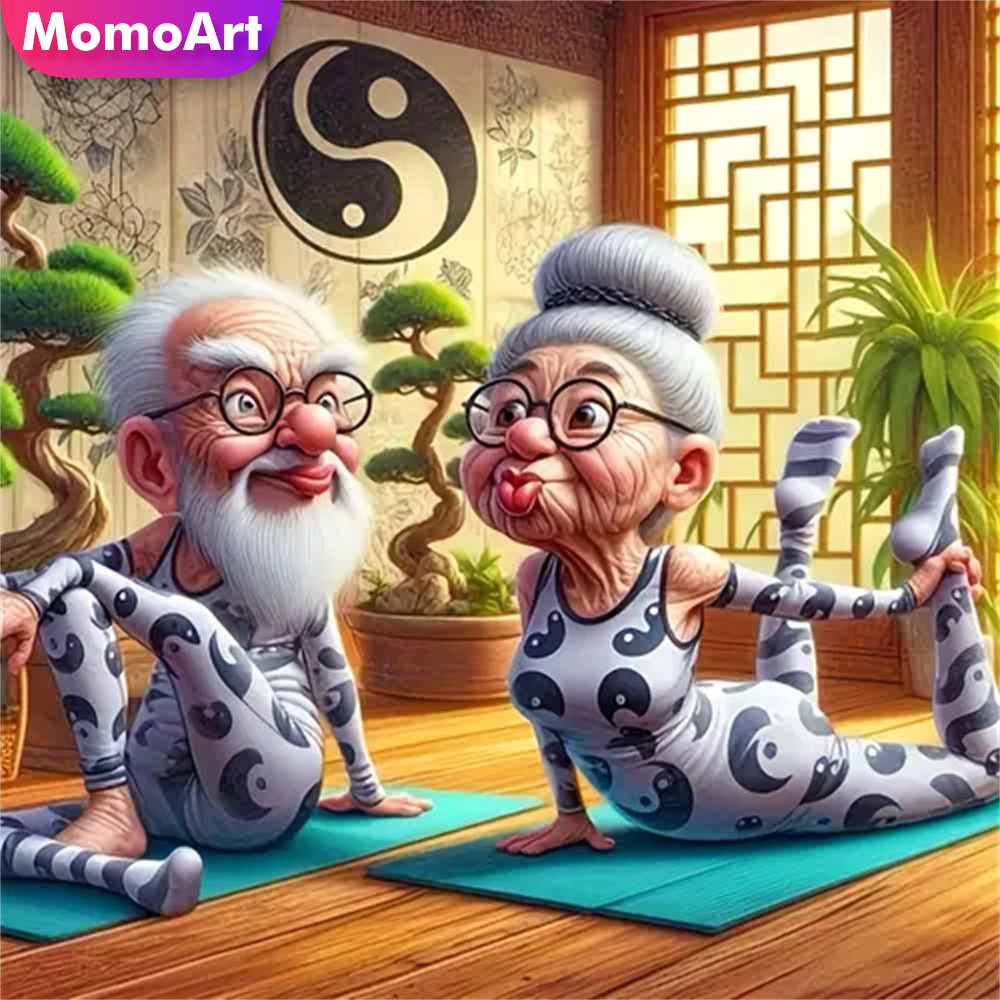 Photo Mosaic Print - Momoart старые люди алмазная мозаика пара