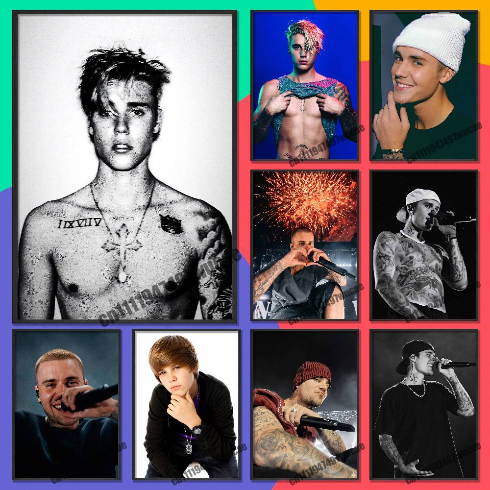 Custom Map Poster - Постер-наклейка для стен J-Justin Singer B-Bieber,
