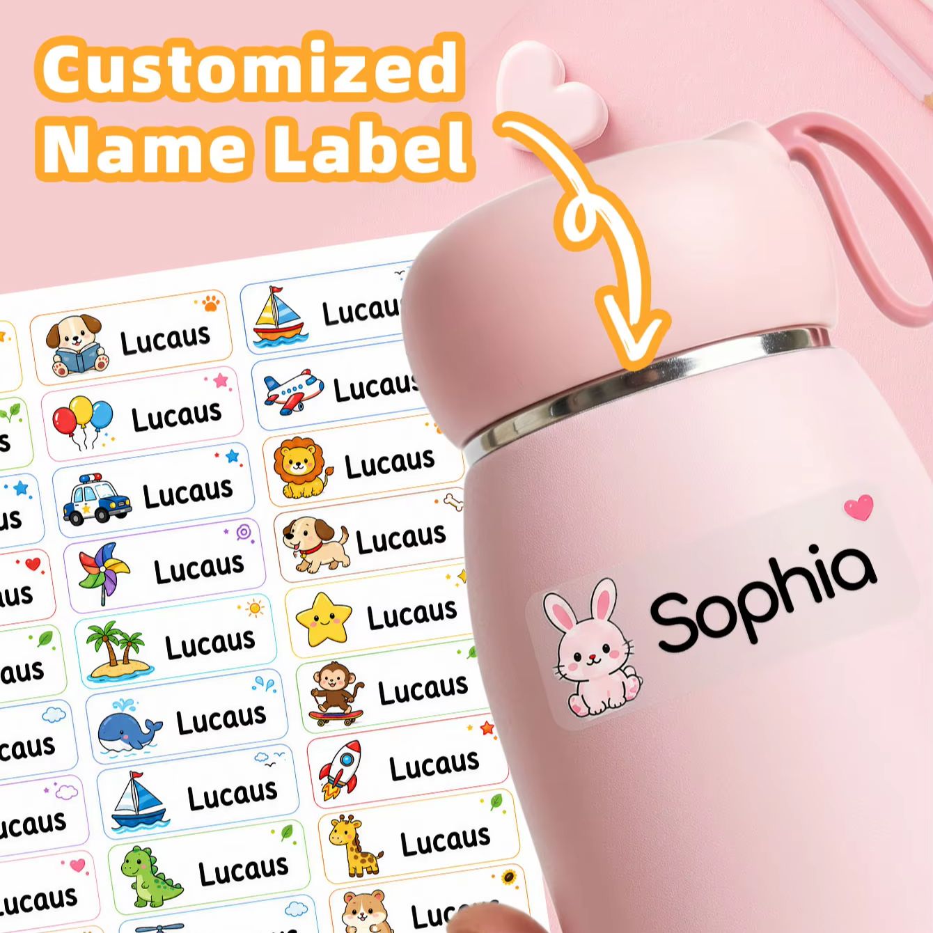 Personalised Candle Label - 1-500 шт. индивидуальных наклеек с мультяшными