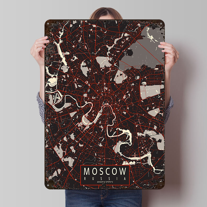 Карта города Москва, векторный – обзор и цена Custom Map Poster